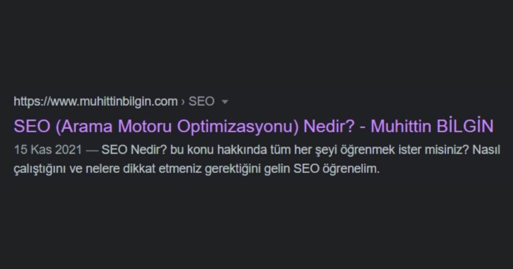 Meta Title SERP Görünümü